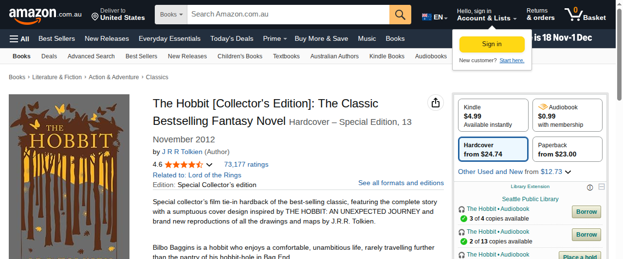 Library Extension on amazon_comau - Desktop