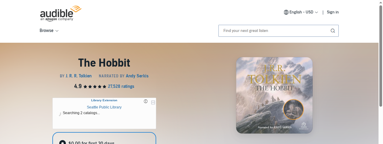 Library Extension on audible_com - Desktop