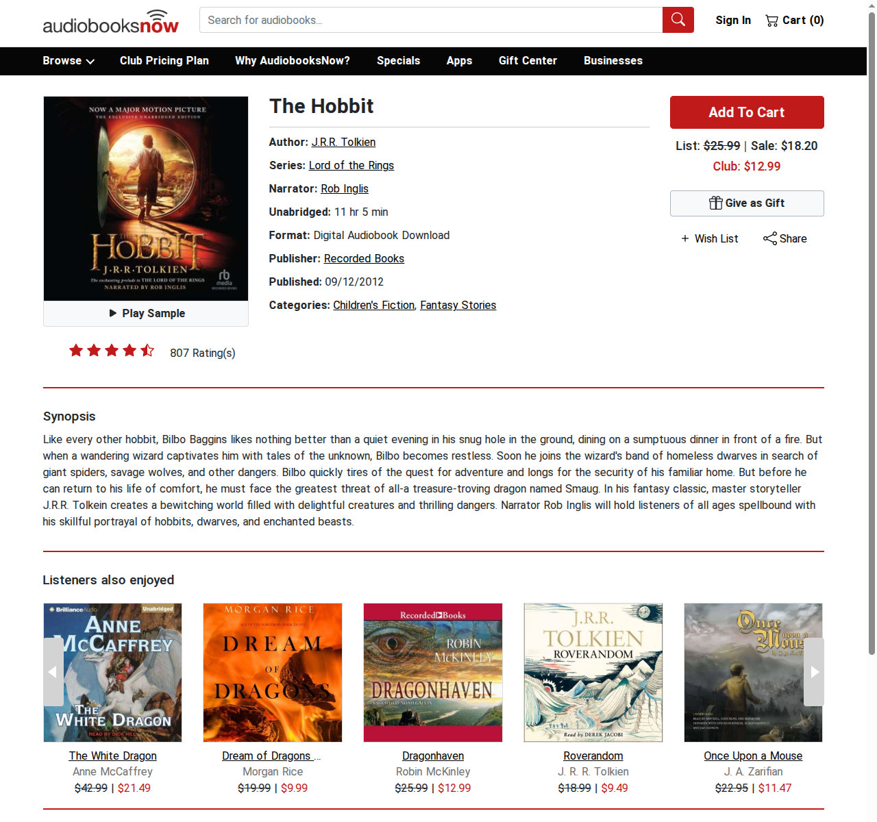 Library Extension on audiobooksnow_com - Desktop