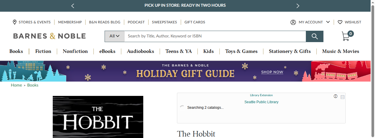 Library Extension on barnesandnoble_com - Desktop