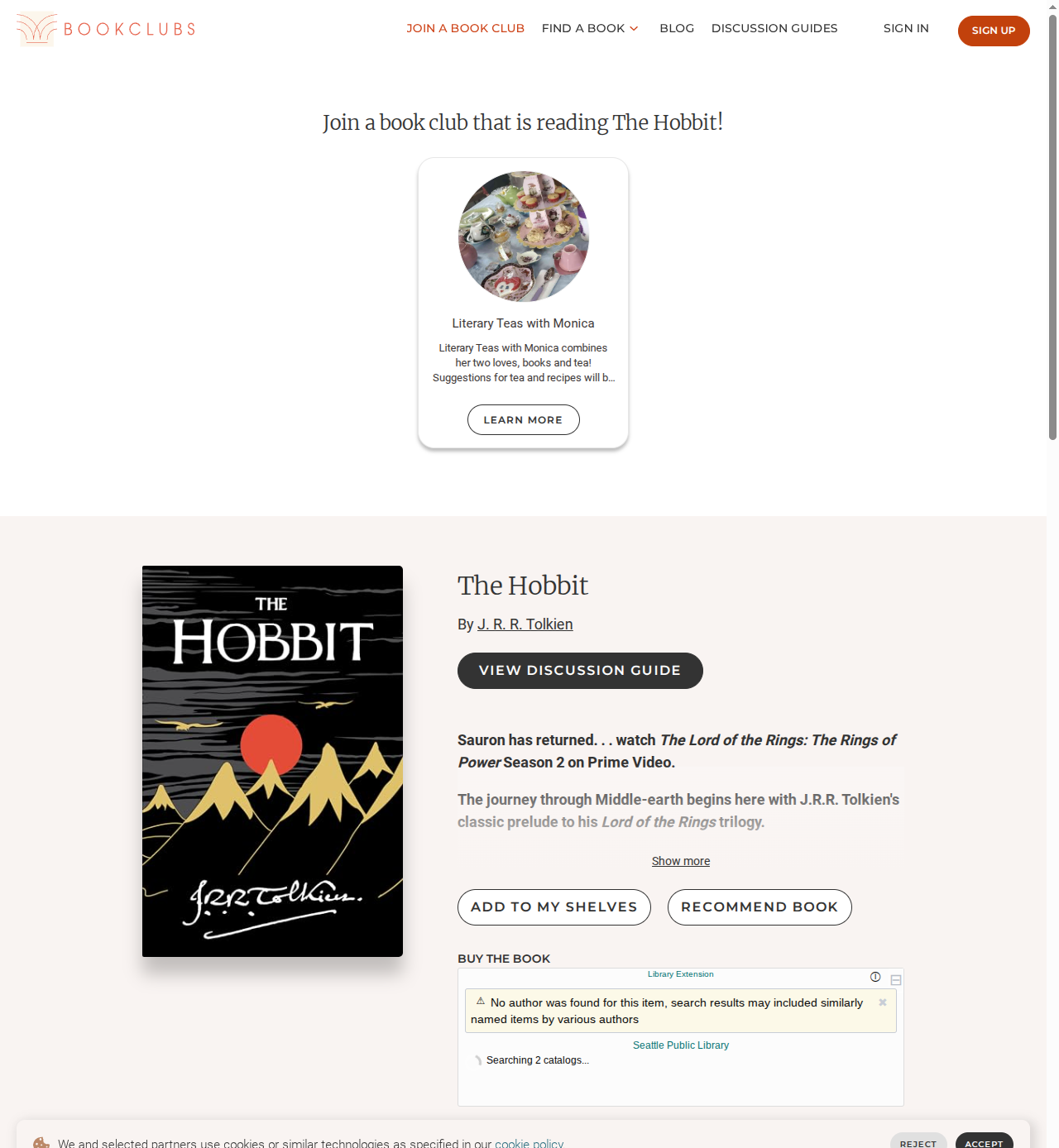 Library Extension on bookclubz - Desktop