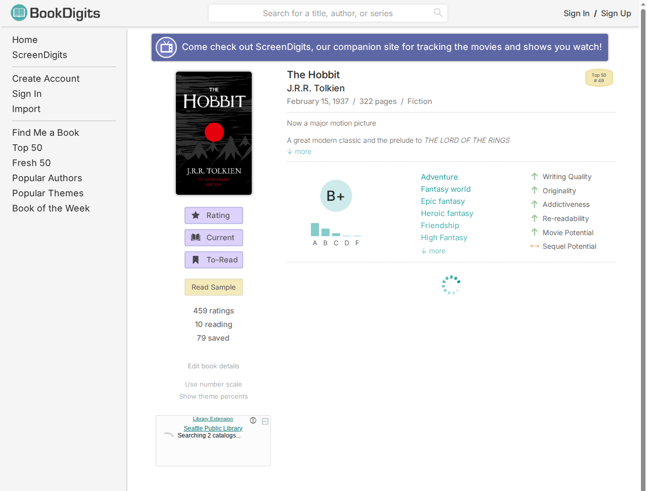 Library Extension on bookdigits_com - Desktop