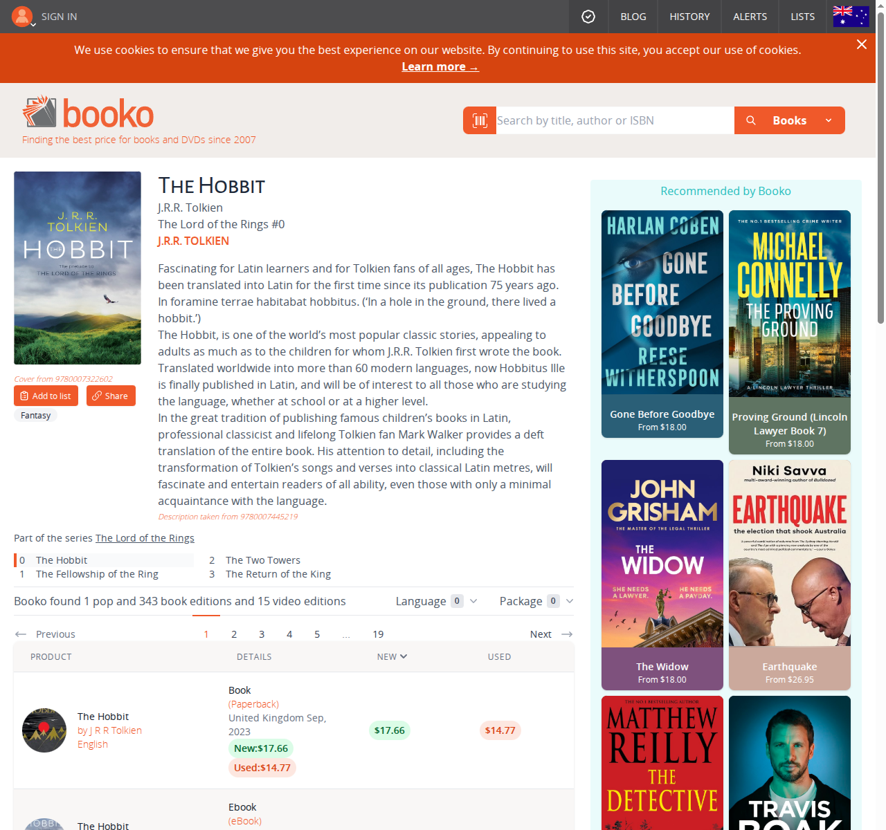 Library Extension on booko_com - Desktop