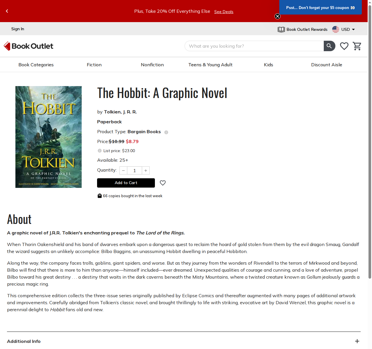 Library Extension on bookoutlet_com - Desktop