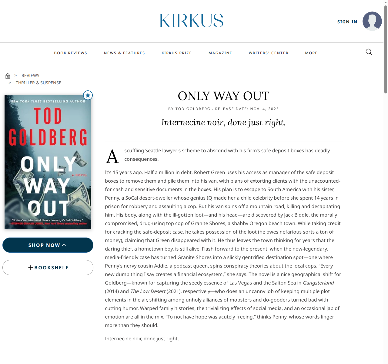 Library Extension on kirkusreviews_com - Desktop